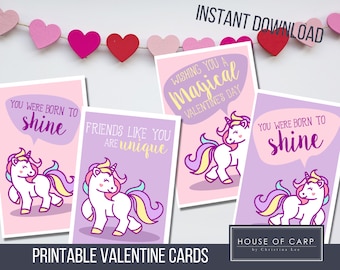 Unicorn Valentine Printables