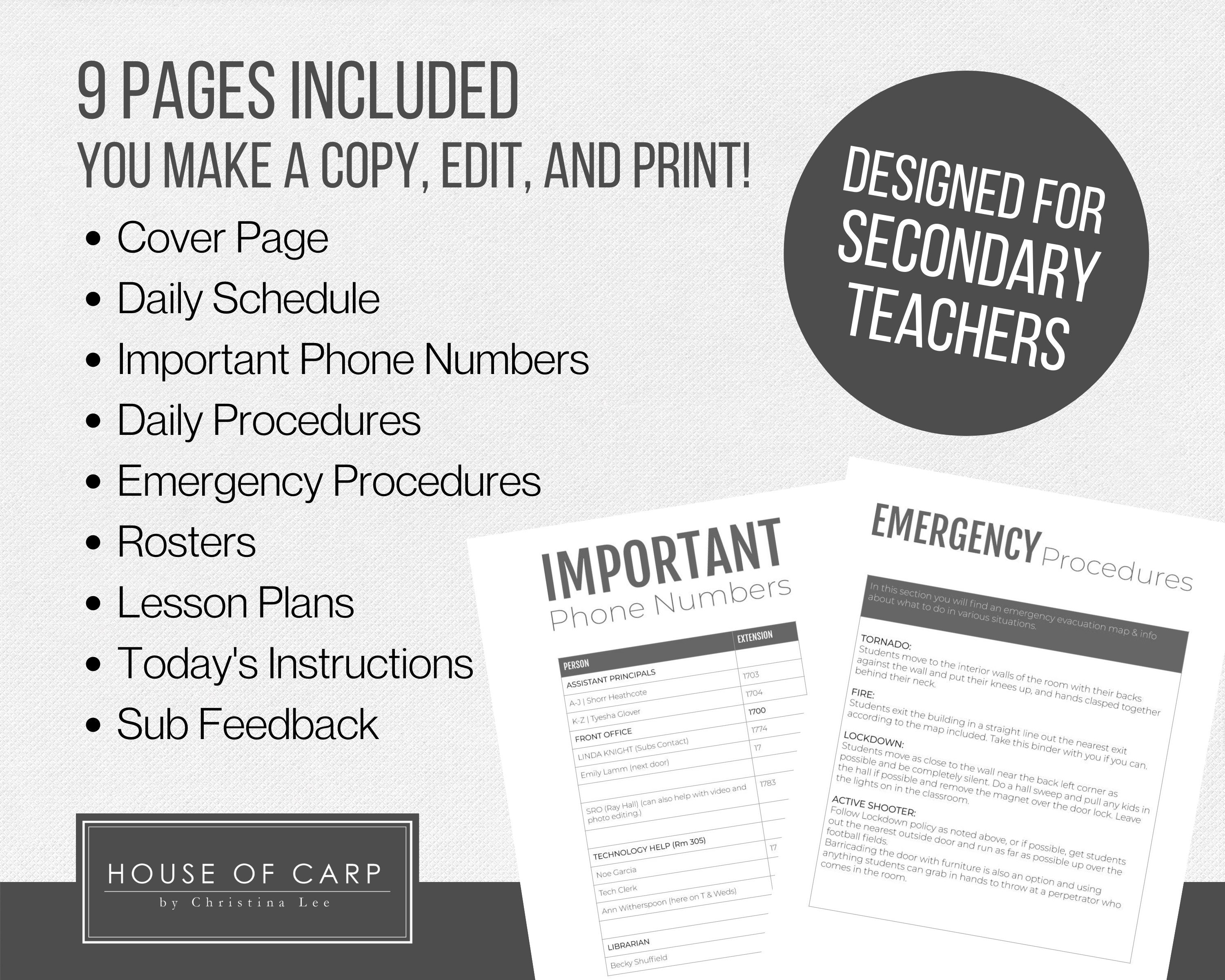 Sub Binder Template using Google Slides Etsy