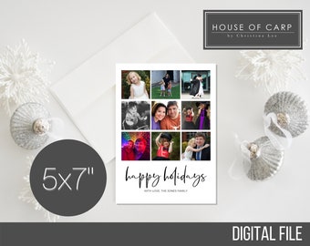 DIGITAL Photo Christmas Card Family Christmas Card Custom Holiday Card - Merry Christmas DIGITAL ONLY