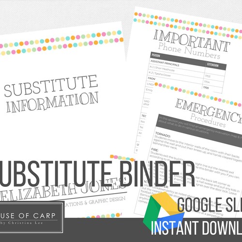 Sub Binder Template Using Google Slides Etsy