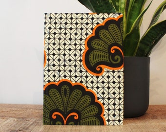 African Print, Ankara, Printed Notebook, Gifts, Stationary, Diary, African Print Notebook, School, Workbook, Jotter, Orange