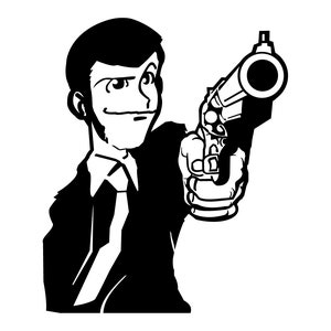 ST-L002 - Sticker / Adesivo Lupin #02 - Pistola - 10x13 cm