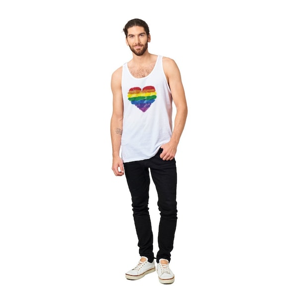 025G - Canotta premium unisex - GAY Pride - Cuore Love 2022