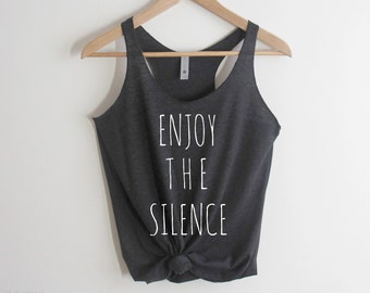 Enjoy the Silence Tank top Tri blend shirt Gift for her 80's music song lyrics