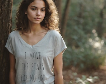 Labyrinth shirt I Move the Stars for No One shirt Oversized Slouchy V Neck tShirt Tee