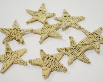 Lata Star 6cm - 14 pk - lata decorations, natural bird toys, woven decorations, wicker ball
