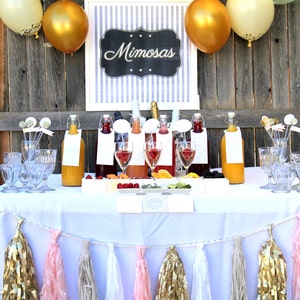 mimosa bar wedding, shower or party drink station labels and signs complete set of printable files image 1