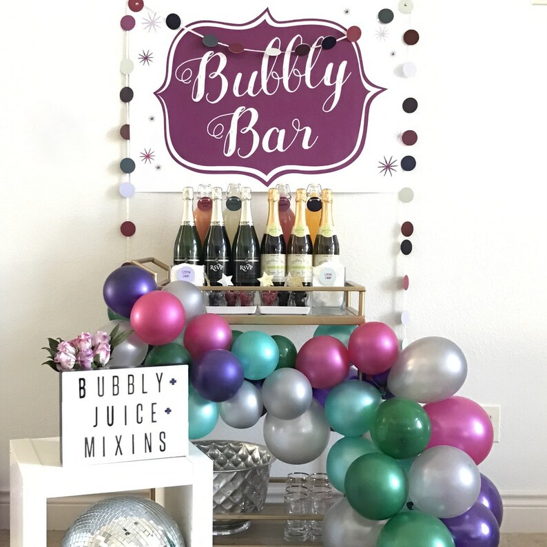 Champagne 'bubbly' Bar Printable Poster-sized Sign for | Etsy