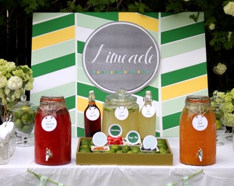 limeade bar wedding or party  drink station printable files