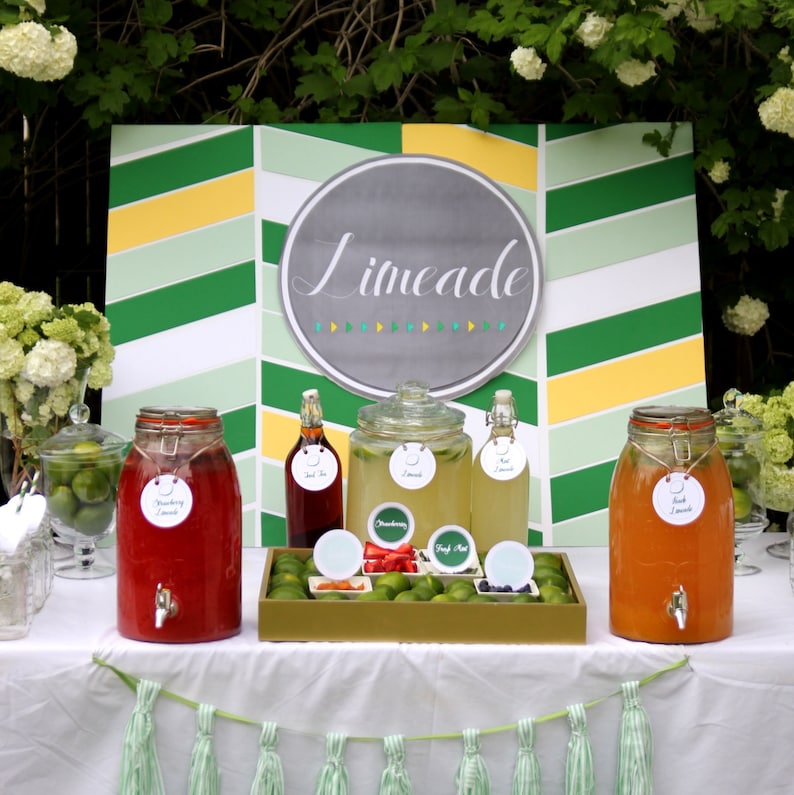 limeade bar wedding or party drink station printable files image 1