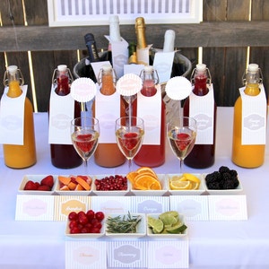 mimosa bar wedding, shower or party drink station labels and signs complete set of printable files image 3