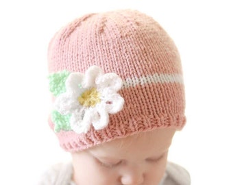 Flower Hat KNITTING PATTERN / Flower Hat Pattern / Easy Flower Knitting Pattern