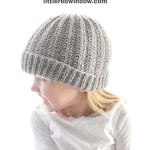 Reversible Rib Hat KNITTING PATTERN / Ribbed Hat Pattern / Ribbed Baby Hat knitting Pattern/ Brimmed Hat Pattern / Easy Knit Baby Hat