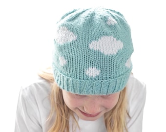 Blue Sky Hat Knitting Pattern / Cloud Hat Knitting Pattern / Cloud Pattern / Blue Sky Pattern
