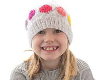 Rainbow Polka Dots Hat KNITTING PATTERN / Rainbow Knitting Pattern / Rainbow Hat Knitting Pattern