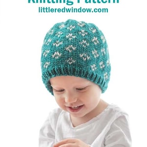 Little Flowers Hat KNITTING PATTERN / Fair Isle Flower Pattern/ Baby Hat Knitting Pattern / Fair Isle Knit Hat Pattern
