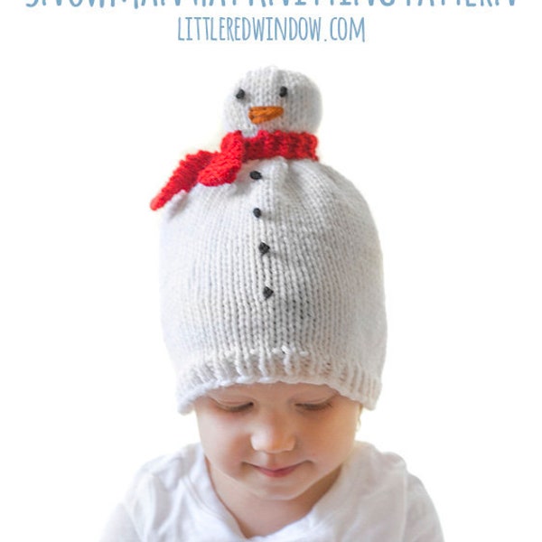Snowman Hat KNITTING PATTERN / Snowman Pattern / Newborn Snowman Hat / Winter Snowman Hat / Snowman Beanie / My First Christmas