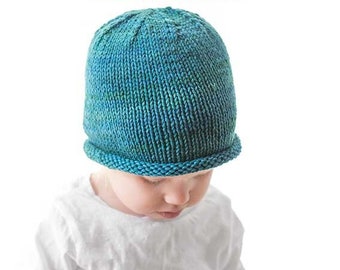 Easy Rolled Brim Baby Hat KNITTING PATTERN Brimmed Hat Pattern Easy Baby Hat Easy Beanie Pattern Baby Hat Pattern Knit Hat Pattern Etsy UK