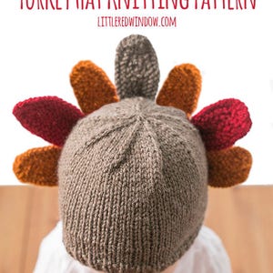 Thanksgiving Turkey Hat KNITTING PATTERN pour bébés et tout-petits / Turkey Hat Pattern / Newborn Turkey Hat /1st Thanksgiving/Knit Turkey Hat image 1