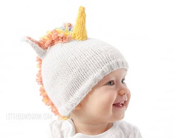 Baby Unicorn Hat KNITTING PATTERN / Unicorn Pattern / Unicorn Horn Hat / Gold Unicorn Horn / Unicorn Baby Outfit / Unicorn Patterns