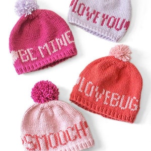 Valentine Love Notes Hats KNITTING PATTERN / Valentine Pattern /Valentine's Day Hat/Fair Isle Knit Hat/Knit Valentine Hat/Baby Valentine Hat