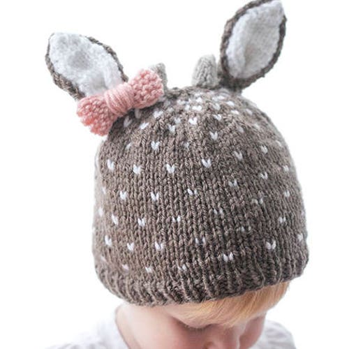 Little Deer Hat KNITTING PATTERN / Baby Girl Deer Hat / Baby Etsy Canada