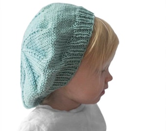 Slouchy Baby Hat KNITTING PATTERN / Knit Beret Pattern / Slouchy Hat Pattern / Slouch Beanie Baby / Slouchy Beret Beanie /Easy Knit Baby Hat