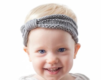 Diadema de punto para bebé PATRÓN DE TEJIDO / Diadema de bebé de punto / Diadema de punto de invierno / Diademas boho para bebés / Diadema de moda para bebés / Diademas de nudos para bebés