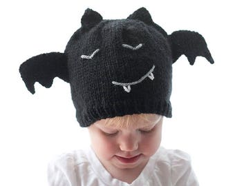 Baby Bat Hat KNITTING PATTERN / Vampire Bats / My First Halloween / Halloween Bats / Baby Halloween Hat / Baby Bat Costume / Vampire Bat Hat