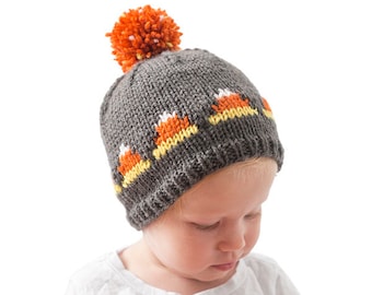 Baby Candy Corn Hat KNITTING PATTERN / Candy Corn Outfit / 1st Halloween Outfit / Halloween Hat Ideas / Newborn Halloween /Fair Isle Pattern