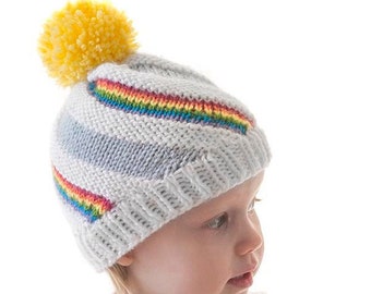 Rainbow Swirl Hat KNITTING PATTERN / Rainbow Pattern / Rainbow Hat / Swirl Hat Pattern/ Rainbow Stripe Pattern / Rainbow Stripe Hat