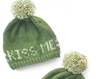 St. Patrick's Day Baby Hat KNITTING PATTERN / Kiss Me I'm Irish / St Patrick Day Gift / Leprechaun Baby Hat/Fair Isle Pattern/Irish Baby Hat