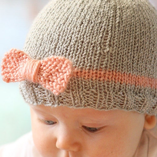 Baby Bow Hat KNITTING PATTERN // Knitting Pattern for Newborn Etsy