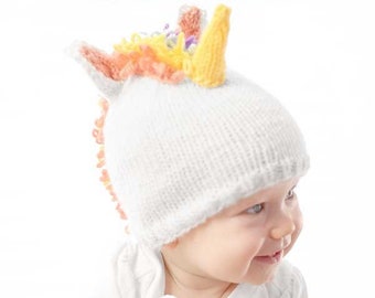 Baby Unicorn Hat KNITTING PATTERN / Unicorn Pattern / Unicorn Horn Hat / Gold Unicorn Horn / Unicorn Baby Outfit / Unicorn Patterns