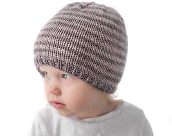 Easy Striped Baby Hat KNITTING PATTERN /Striped Hat Pattern / Easy Striped Beanie Pattern / Stiped Hat Knitting Pattern / Easy Baby Hat