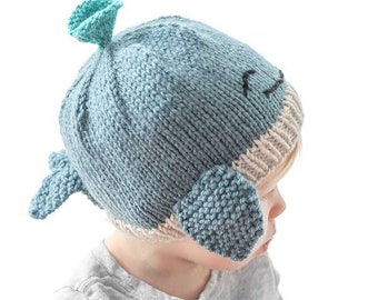 Blue Whale Hat KNITTING PATTERN / Whale Pattern / Whale Hat Pattern / Whale Knitting Pattern