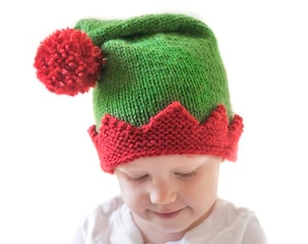 Christmas Elf Hat KNITTING PATTERN / Baby Elf Hat Pattern / Knit Elf Hat Pattern / Santa's Elf Hat Knitting Pattern