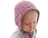 Eyelet Baby Bonnet KNITTING PATTERN / Baby Bonnet Patterns/Newborn Knit Pattern/Classic Bonnet/Simple Bonnet/Bohemian Baby Gift/Baby Bonnets