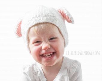 Lamb Baby Hat KNITTING PATTERN  // Baby Sheep Hat Knitting Pattern  //  Easter Lamb Hat Pattern