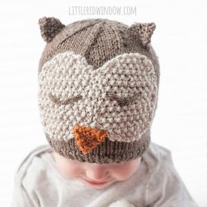 Owl Hat KNITTING PATTERN / Owl Hat Pattern / Knit Owl Hat - Etsy