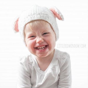 Lamb Baby Hat KNITTING PATTERN  // Baby Sheep Hat Knitting Pattern  //  Easter Lamb Hat Pattern