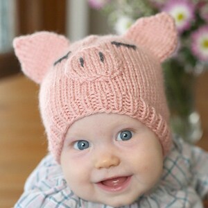 Baby Pig Hat KNITTING PATTERN / Pig Knitting Pattern / Kids image 5