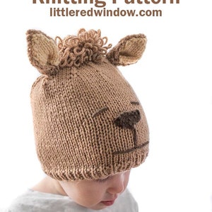 Alpaca Hat KNITTING PATTERN / Alpaca Pattern / Baby Llama Hat / Llama Pattern / Alpaca Baby Hat / Newborn Photo Prop / Knit Alpaca Hat image 1