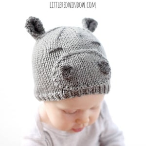 Baby Hippo Hat KNITTING PATTERN / Hippopotamus Hat / Hippopotamus Gift / Hippopotamus Kids / Hippo Nursery Decor / Hippo Beanie /