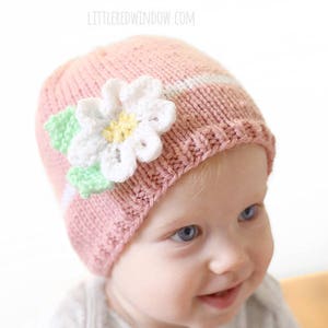 Baby Flower Hat KNITTING PATTERN / Easy Baby Hat Pdf / Spring Hat Kids ...