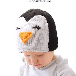 Penguin Hat KNITTING PATTERN / Penguin Pattern / Penguin Baby Hat / Knit Penguin Hat/Baby Penguin Costume/Baby Penguin Gift/Baby Animal Hats