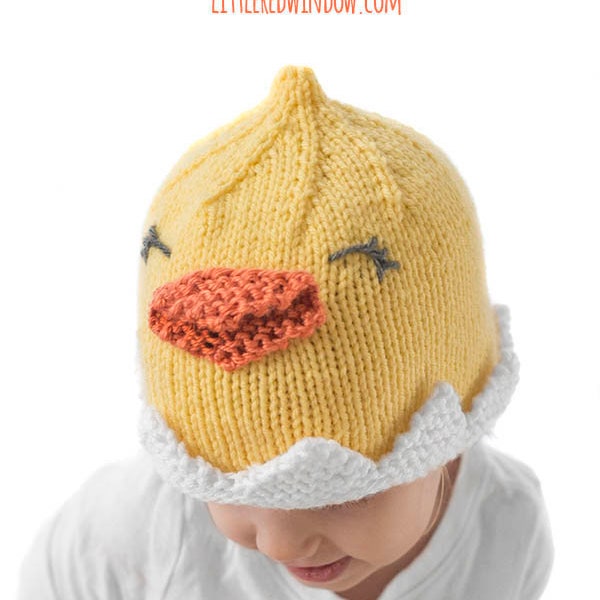 Baby Chick Hat KNITTING PATTERN / Baby Chicken Hat / Easter Chick Pattern/Cute Easter Chick/Easter Outfit/Newborn Chicken Hat/Knit Chick Hat