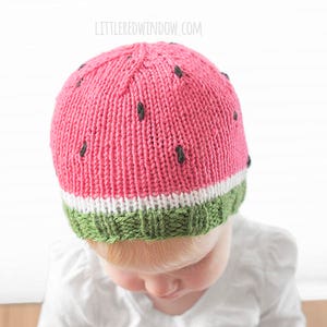 Watermelon Baby Hat KNITTING PATTERN / Watermelon Pattern / Summer Knit ...