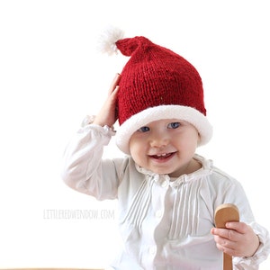 Baby Santa Hat KNITTING PATTERN / Santa Hats for Kids / Santa Hat Newborn / Santa Hat Pattern / My First Christmas / Santa Hat for Infant image 2