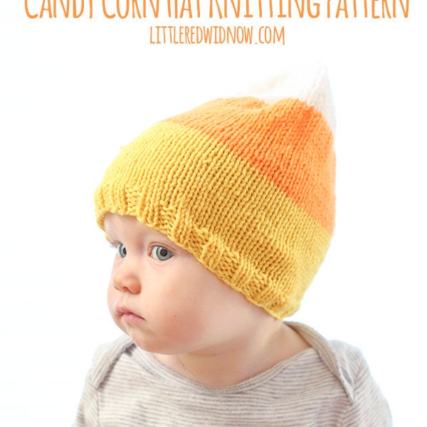 Baby Candy Corn Hat KNITTING PATTERN / Funny Halloween Hat / Candy Corn Outfit / My 1st Halloween / Candy Corn Pattern / Baby Hat Candy Corn